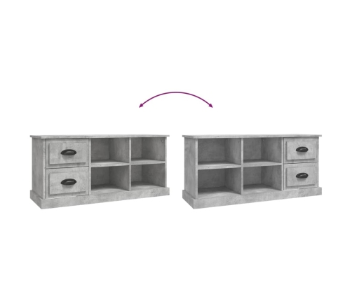 Mueble de TV madera contrachapada gris hormigón 102x35,5x47,5cm