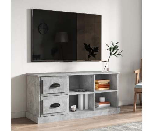 Mueble de TV madera contrachapada gris hormigón 102x35,5x47,5cm