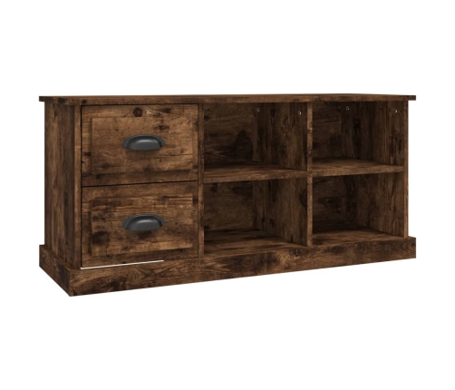 Mueble de TV madera contrachapada roble ahumado 102x35,5x47,5cm