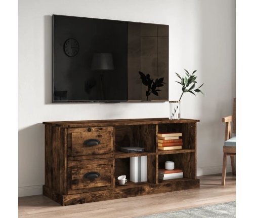 Mueble de TV madera contrachapada roble ahumado 102x35,5x47,5cm