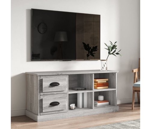 Mueble de TV madera contrachapada gris Sonoma 102x35,5x47,5 cm