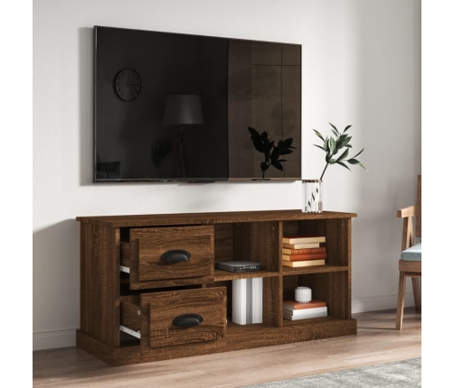 vidaXL Mueble de TV madera contrachapada marrón roble 102x35,5x47,5 cm