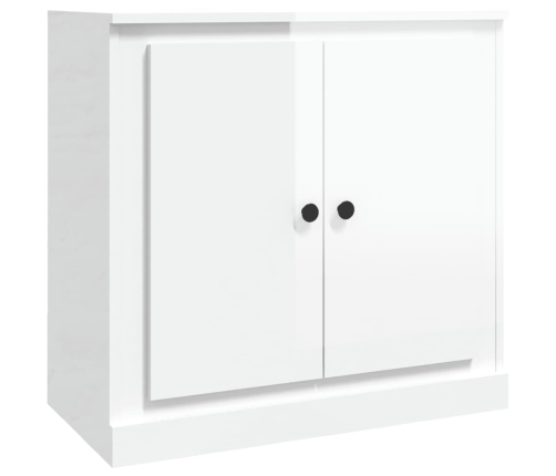 Aparador madera contrachapada blanco brillante 70x35,5x67,5 cm