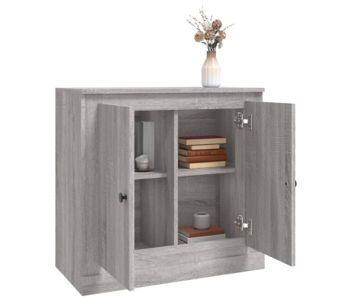 Aparador de madera contrachapada gris Sonoma 70x35,5x67,5 cm