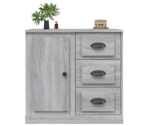 Aparador de madera contrachapada gris Sonoma 70x35,5x67,5 cm