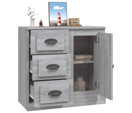 Aparador de madera contrachapada gris Sonoma 70x35,5x67,5 cm