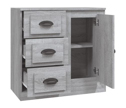 Aparador de madera contrachapada gris Sonoma 70x35,5x67,5 cm