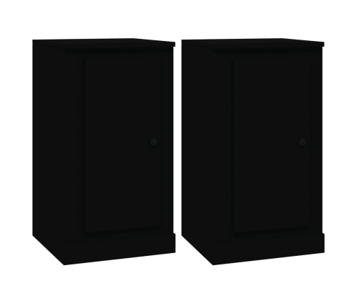 Aparadores 2 uds madera contrachapada negro 37,5x35,5x67,5 cm