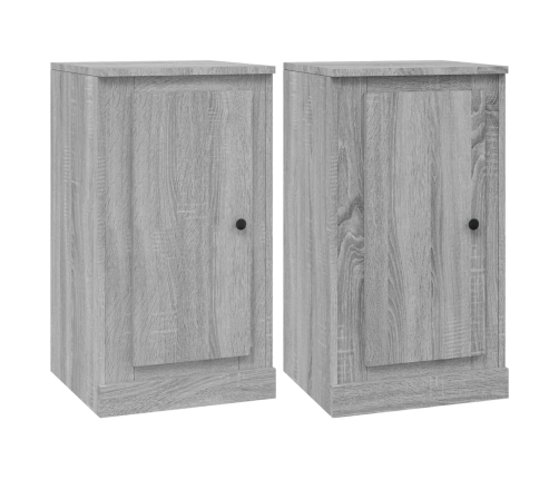 Aparadores 2 uds madera contrachapada gris 37,5x35,5x67,5 cm