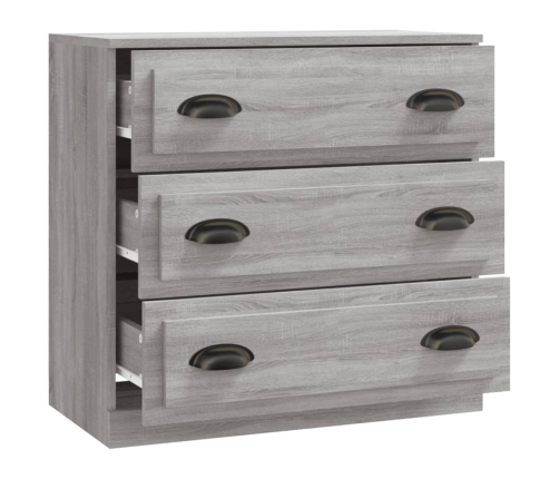 Aparador de madera contrachapada gris Sonoma 70x35,5x67,5 cm