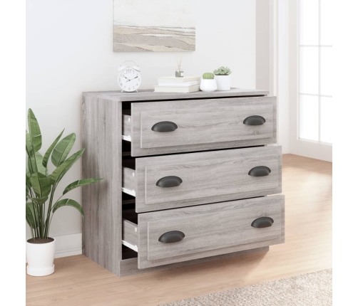 Aparador de madera contrachapada gris Sonoma 70x35,5x67,5 cm