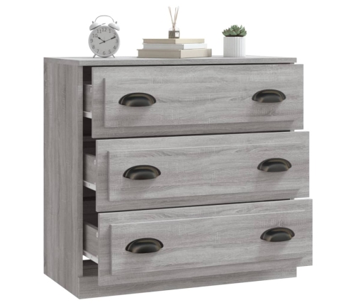 Aparador de madera contrachapada gris Sonoma 70x35,5x67,5 cm