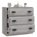 Aparador de madera contrachapada gris Sonoma 70x35,5x67,5 cm