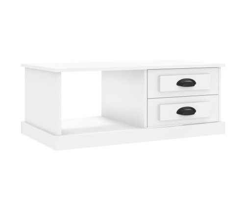 Mesa de centro madera contrachapada blanco 90x50x35 cm