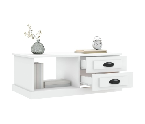 Mesa de centro madera contrachapada blanco 90x50x35 cm