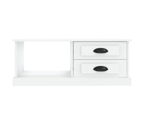 Mesa de centro madera contrachapada blanco 90x50x35 cm