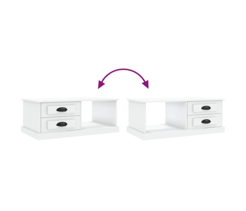 Mesa de centro madera contrachapada blanco 90x50x35 cm