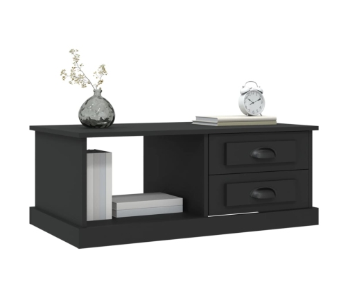 Mesa de centro madera contrachapada negro 90x50x35 cm