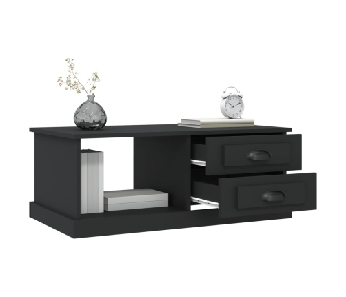 Mesa de centro madera contrachapada negro 90x50x35 cm