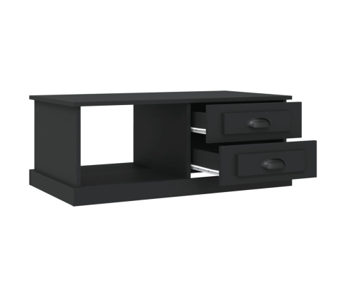 Mesa de centro madera contrachapada negro 90x50x35 cm