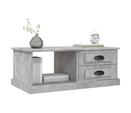 Mesa de centro madera contrachapada gris hormigón 90x50x35 cm