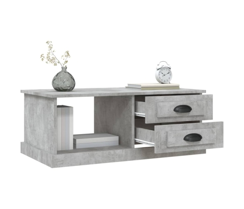 Mesa de centro madera contrachapada gris hormigón 90x50x35 cm