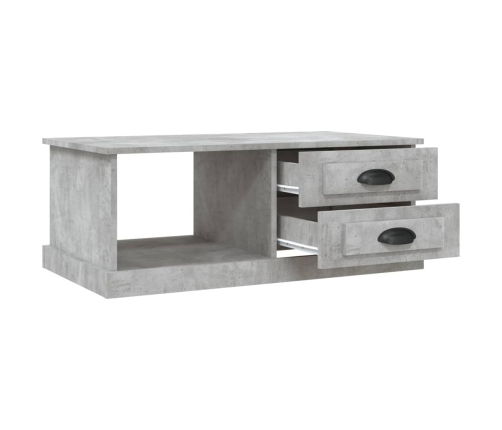 Mesa de centro madera contrachapada gris hormigón 90x50x35 cm