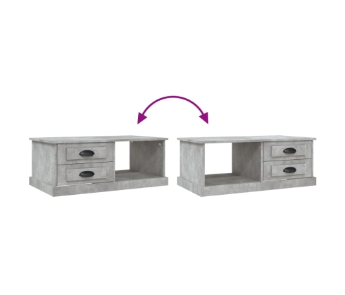 Mesa de centro madera contrachapada gris hormigón 90x50x35 cm