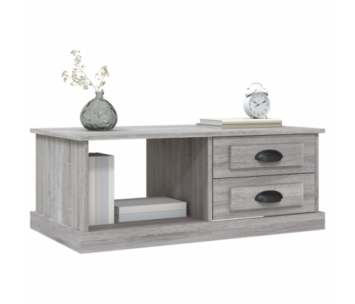 Mesa de centro madera contrachapada gris Sonoma 90x50x35 cm