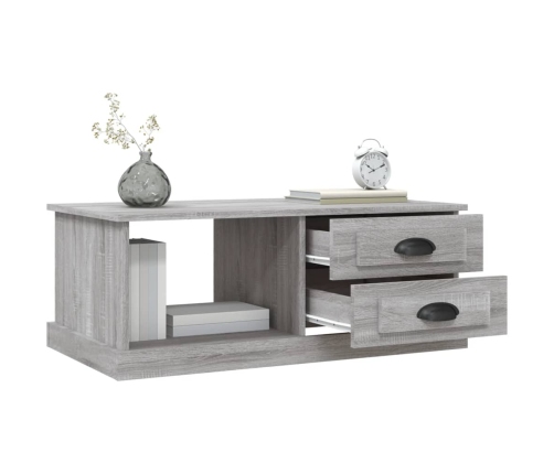 Mesa de centro madera contrachapada gris Sonoma 90x50x35 cm