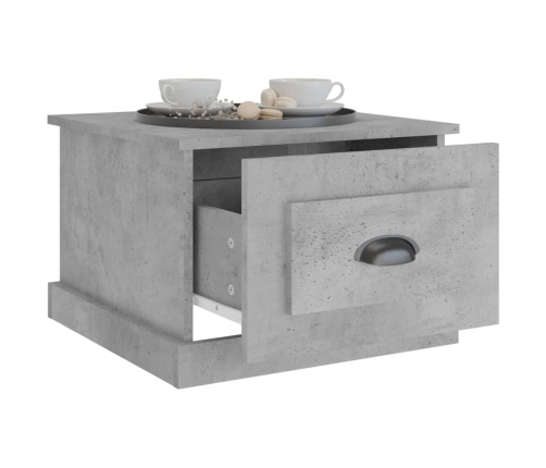 Mesa de centro madera contrachapada gris hormigón 50x50x35 cm