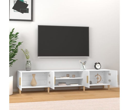 Mueble para TV madera contrachapada blanco 180x31,5x40 cm