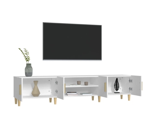 Mueble para TV madera contrachapada blanco 180x31,5x40 cm