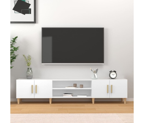 Mueble para TV madera contrachapada blanco 180x31,5x40 cm