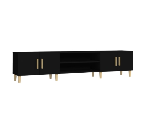 Mueble de TV madera contrachapada negro 180x31,5x40 cm