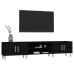 Mueble de TV madera contrachapada negro 180x31,5x40 cm