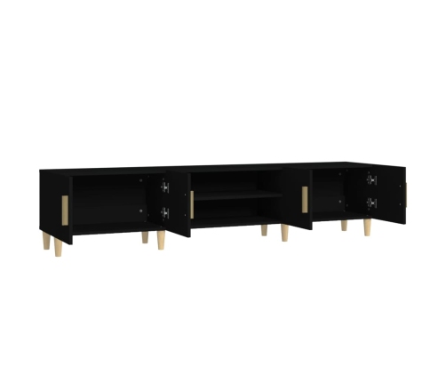 Mueble de TV madera contrachapada negro 180x31,5x40 cm