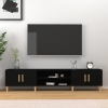 Mueble de TV madera contrachapada negro 180x31,5x40 cm