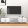 Mueble de TV madera contrachapada blanco brillo 180x31,5x40 cm