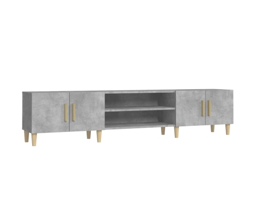 Mueble de TV madera contrachapada gris hormigón 180x31,5x40 cm