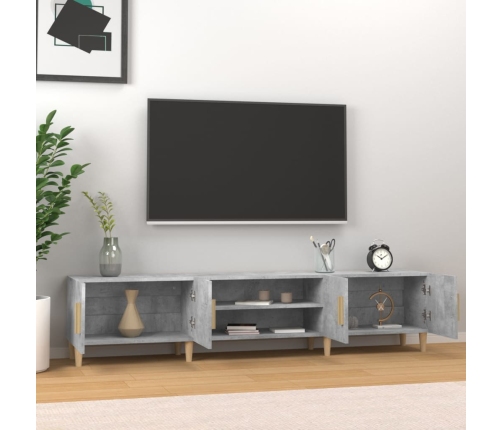 Mueble de TV madera contrachapada gris hormigón 180x31,5x40 cm