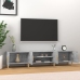 Mueble de TV madera contrachapada gris hormigón 180x31,5x40 cm