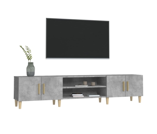 Mueble de TV madera contrachapada gris hormigón 180x31,5x40 cm