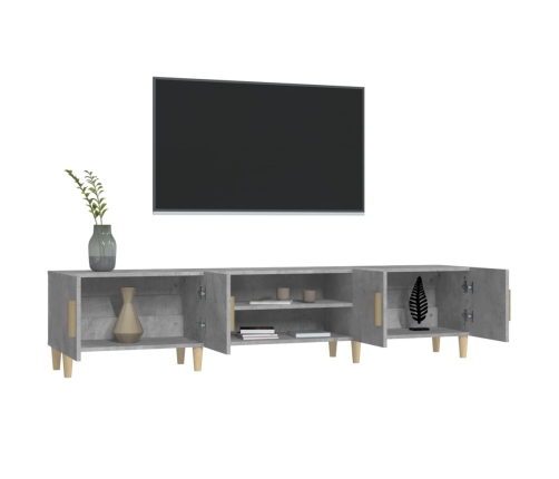 Mueble de TV madera contrachapada gris hormigón 180x31,5x40 cm