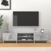 Mueble de TV madera contrachapada gris hormigón 180x31,5x40 cm