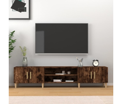 Mueble para TV madera contrachapada roble ahumado 180x31,5x40cm