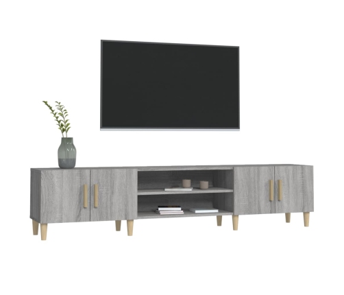 Mueble para TV madera contrachapada gris Sonoma 180x31,5x40 cm