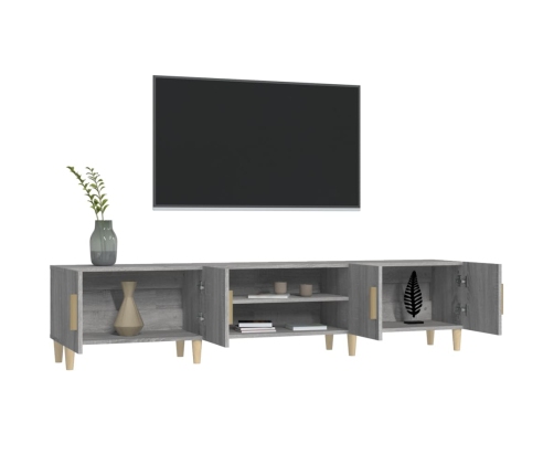 Mueble para TV madera contrachapada gris Sonoma 180x31,5x40 cm