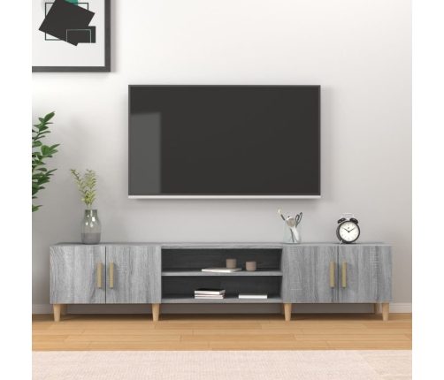 Mueble para TV madera contrachapada gris Sonoma 180x31,5x40 cm