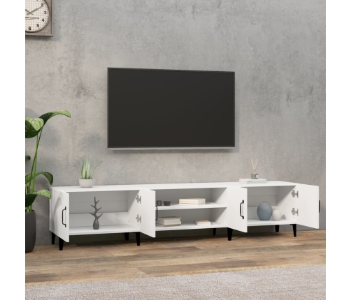 vidaXL Mueble para TV madera contrachapada blanco 180x31,5x40 cm